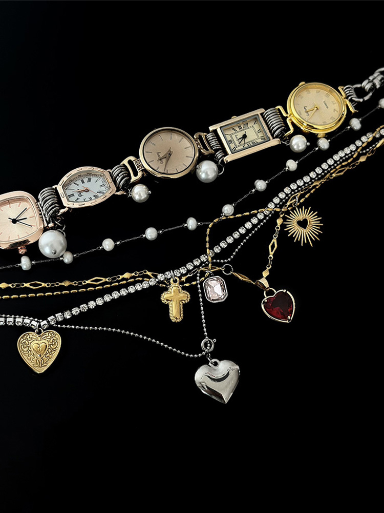 Relógio laminado colar estilo cyberpunk para feminino masculino jóias acessórios presentes de festa