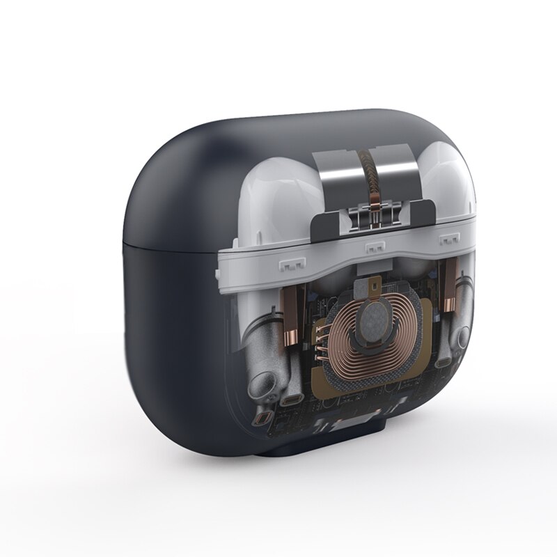 Silikone taske til airpods pro til airpods 1/2 /3 bluetooth øretelefon udskrivning adskille mønster beskyttende taske tilbehør