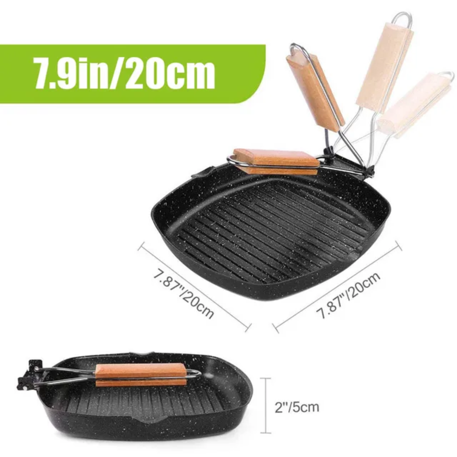 Utensilios de cocina para acampar, sartén antiadherente duradera con mango plegable, equipo de cocina portátil para Picnic y senderismo al aire libre: YELLOW