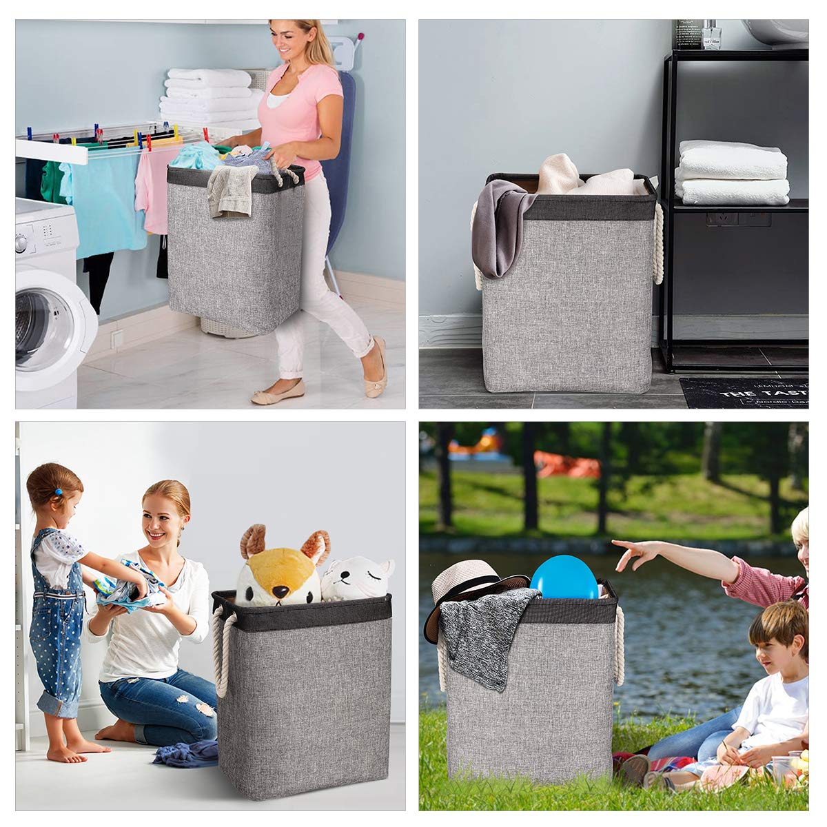 Large Capacity Laundry Basket Square Storage Bucket Foldable Laundry Basket for Bedding Clothing Toys Books Storage Box Linen