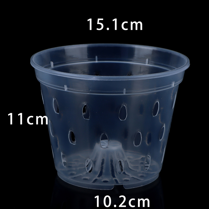 Maceta transparente para orquídeas, macetas de plástico para Control de raíces con agujeros, contenedor transpirable para crecimiento de plantas, suministros de jardín, 5 uds.: Borgoña