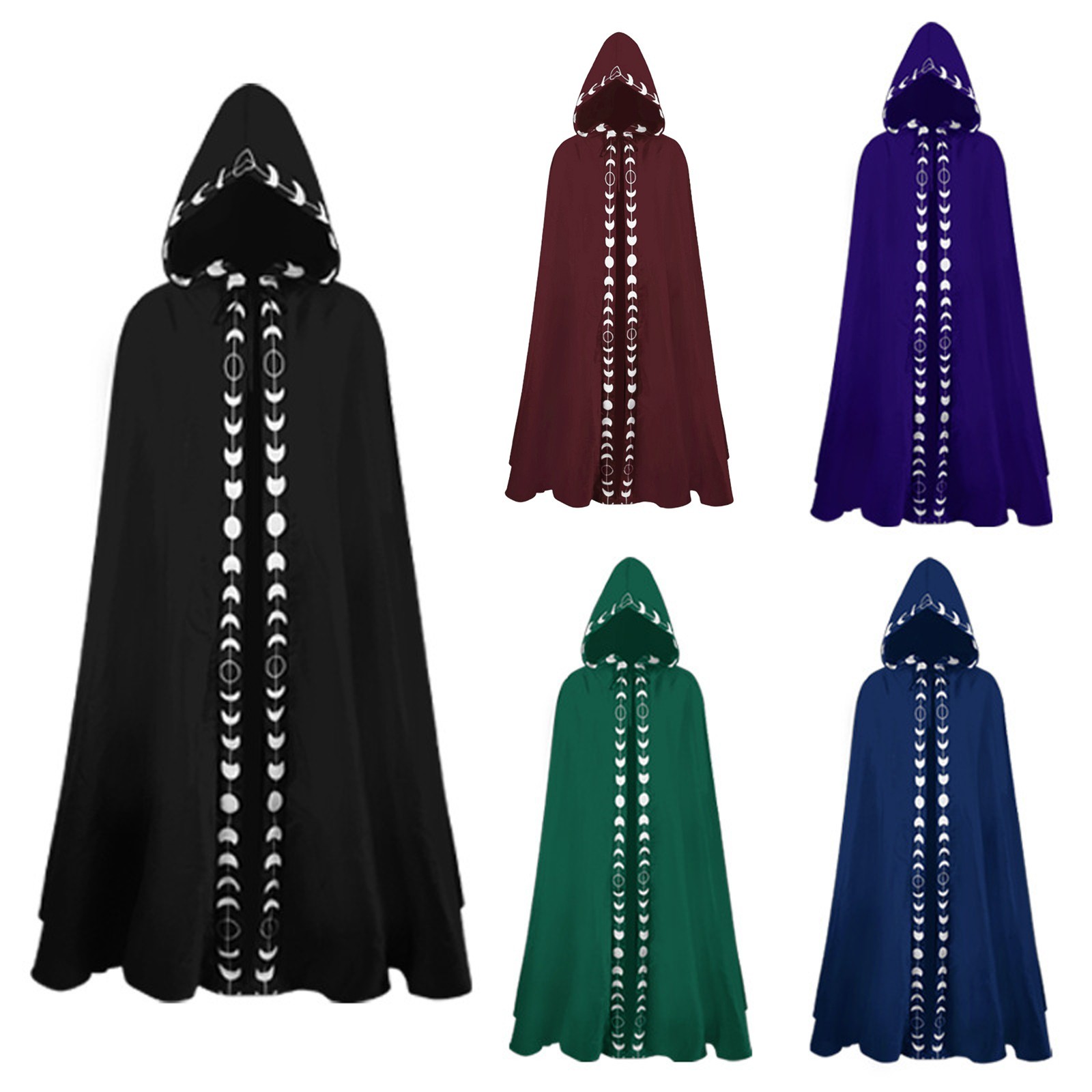 Mantello Cosplay di Halloween medievale cappotto con cappuccio cappotto mantello gotico Vintage Trench lungo Costume Cosplay di Halloween mantello da mago