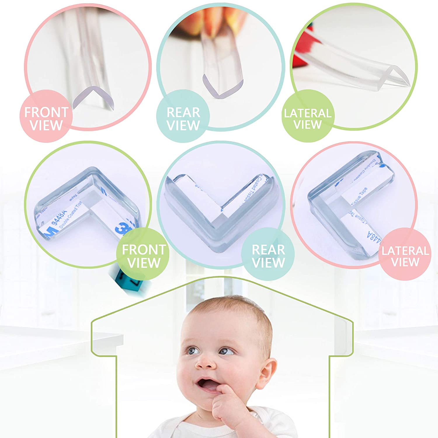 Protector de esquinas de 4M y 6M para Borde de esquina, protectores transparentes para muebles para niños pequeños, tira de parachoques de silicona suave, seguridad para niños