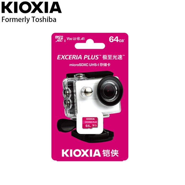 KIOXIA EXCERIA PLUS Hight speed TF Memory card 32GB 64GB 128GB 256GB Formerly Toshiba Memory card UHS-I U3 Class: 64GB