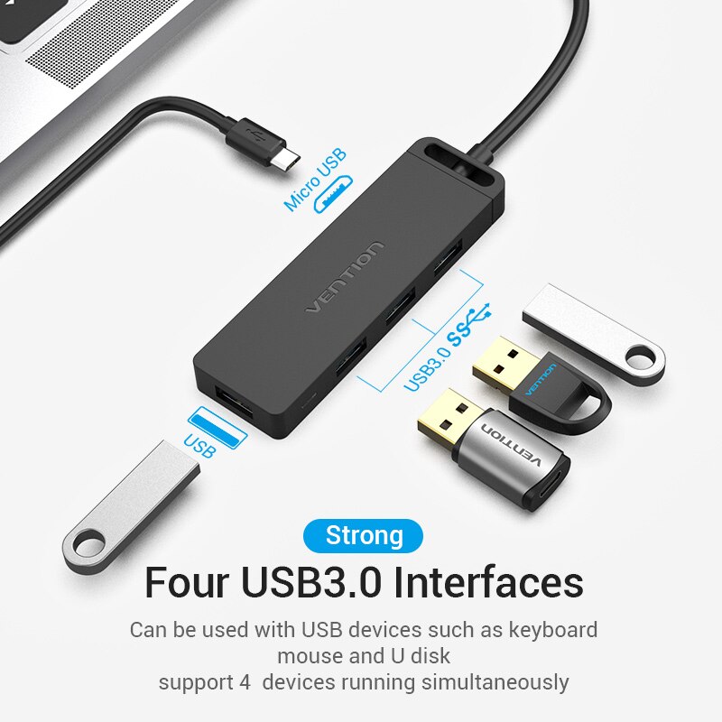 Drag Usb C 3.1 Hub USB-C Naar Usb 3.0 Switch 4 Poort Met Micro Usb-poort Opladen Voor Macbook Pro huawei Mate 30 Otg Type C Hub