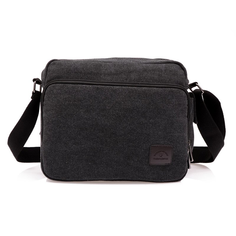 Mannen Canvas Tas Toevallige Reizen Mannen Crossbody Tas Multifunctionele Mannen Messenger Bags Taomaomao: Black