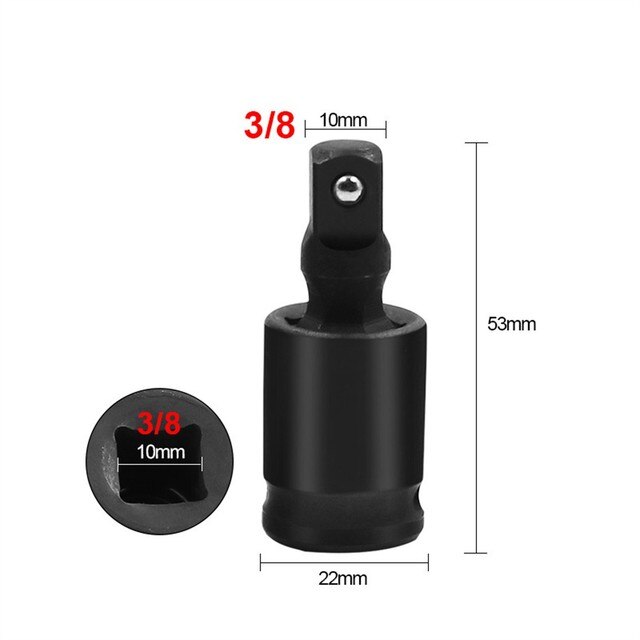 1/3pcs 360 Degree Swivel Knuckle Joint Air Impact Wobble Socket Adapter Hand Tool 1/2 3/8 1/4: 3 8