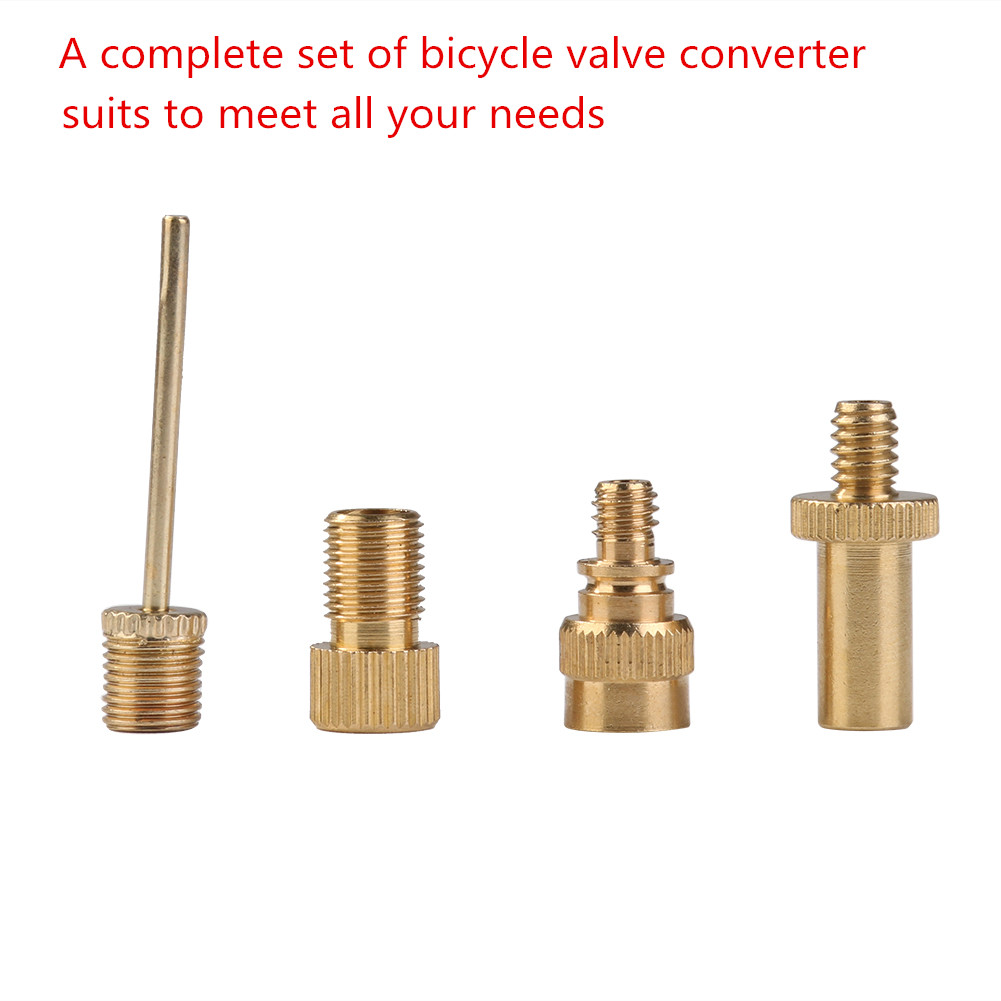 4/5 stk sykkel ventil adapter pumpe dekk ventil adapter konverter presta til schrader kobber sykkel luftventil adapter sykkel tilbehør: 4 stk måke