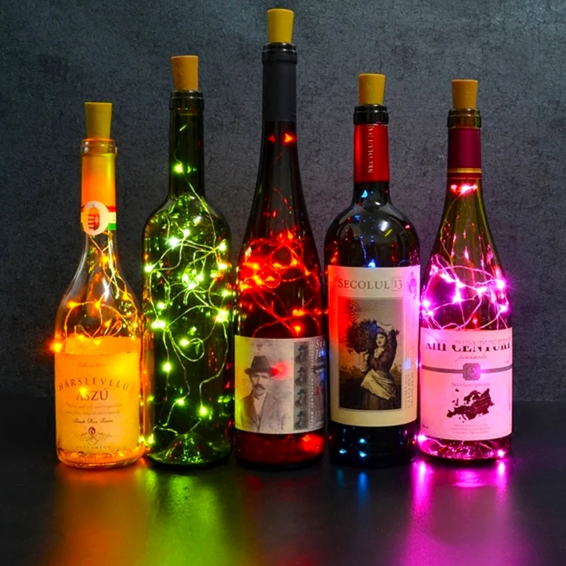 Luces LED para botellas de vino con corcho, 1/2/3M, luces de corcho, miniluces de hadas para botellas de licor, manualidades, decoración para fiestas y bodas