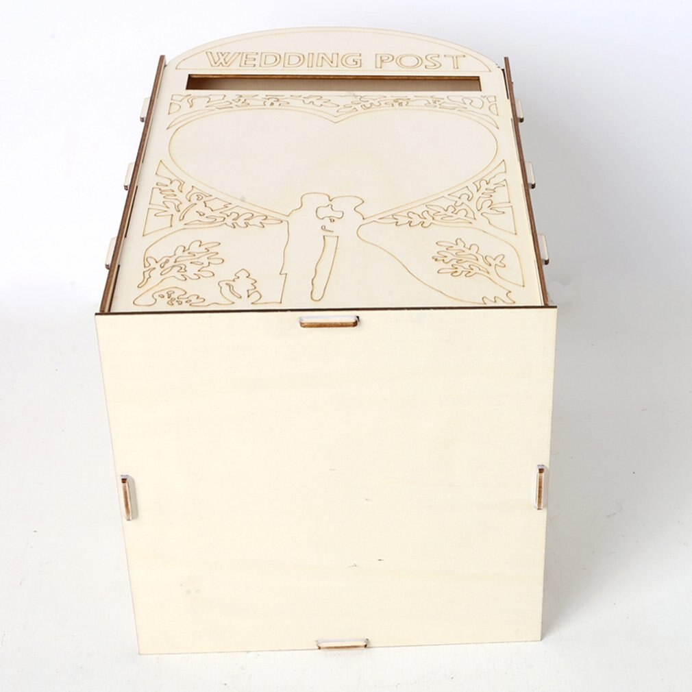 Buzón de madera para boda, decoración de estilo de poste real, Letra de boda de madera, caja original, adornos para manualidades
