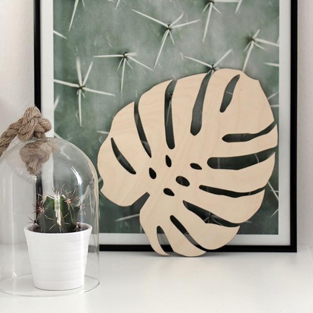Pohjoismainen tyyli ontto puinen lehti ornamentti moderni koti lasten makuuhuoneen sisustus tee itse koristeet puu ornamentti leikkaukset craft