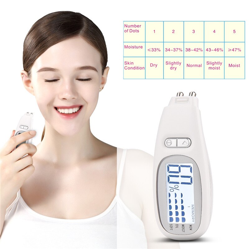 Portable LCD Display Digital skin moisture tester Skin Analyzer oil Content tester beauty skin care equipment Skin Care Tool