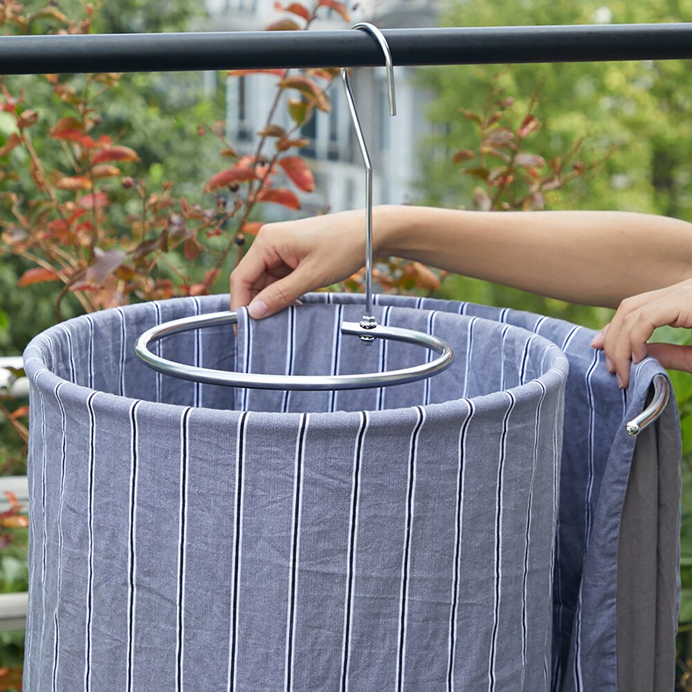 Stainless Steel Rotating Drying Rack Blanket Hanger Home Storage Save Space Round Spiral Quilt Sheets Hanger