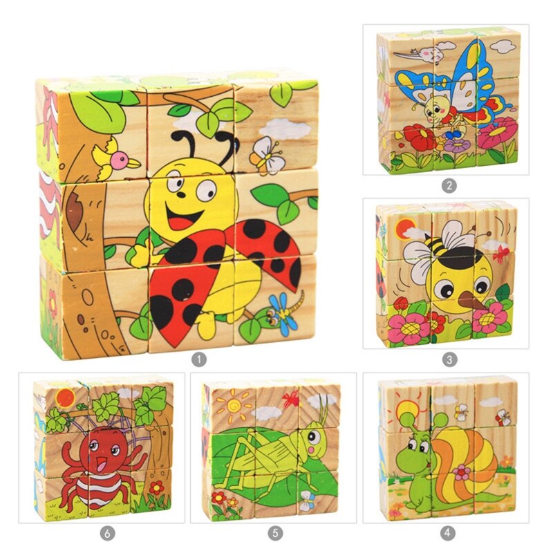 Cute Cartoon Puzzles Toy 3D Building Blocks Children's Education Teaching Aids