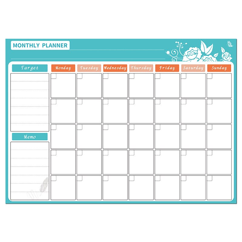 Herbruikbare Magnetische Kalender Board Voor Koelkast Wekelijkse Maandelijkse Planner Whiteboard Board Schema Sticker Voor Thuis Keuken Kantoor: A3 Monthly Green