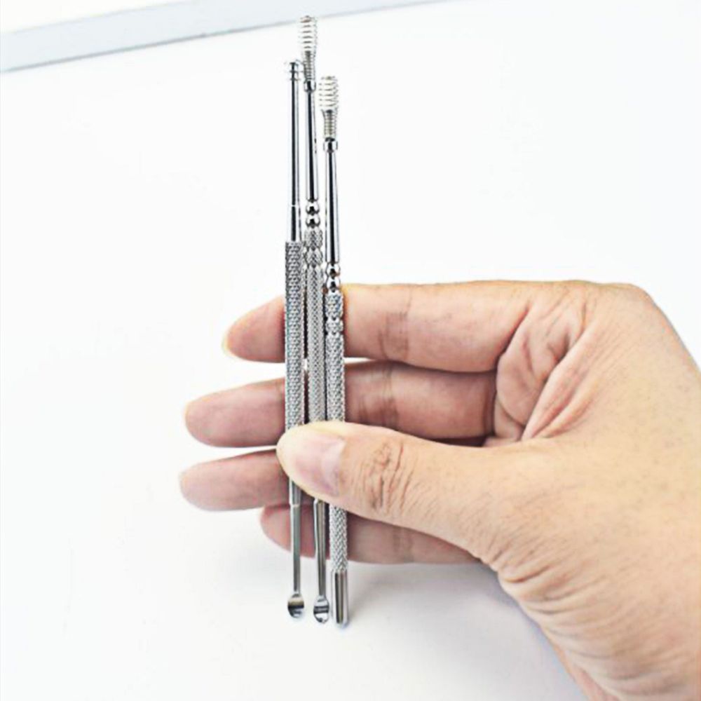 1PC Spring Ear Wax Remove Tool Ear Pick Cleaning Tools Portable Multi-function Ear Wax Pickers Steel Earpick Wax Remover