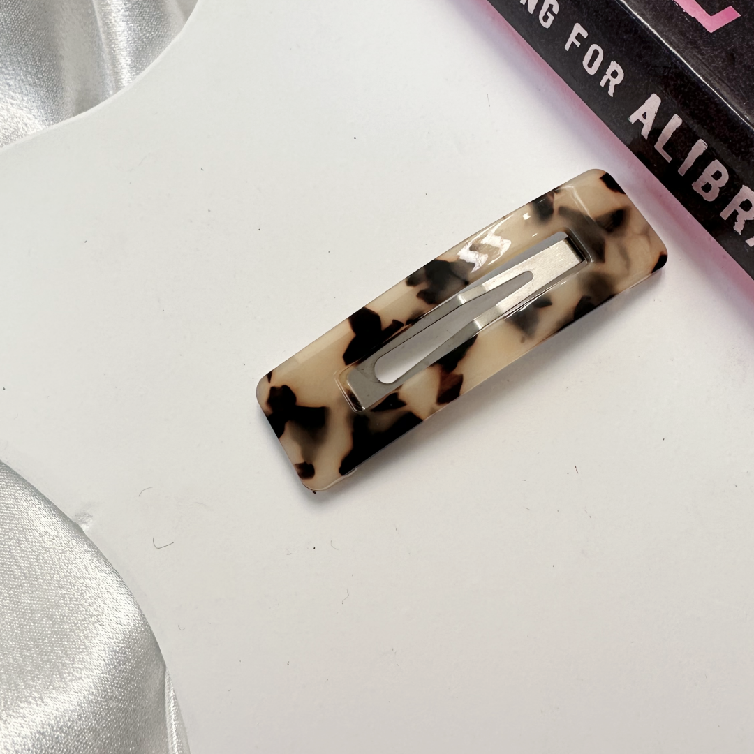 Neue modische Acetat-Druckknöpfe für Mädchen und Frauen, Haarspangen, seitliche Clips, Haar-Accessoires,: Silber