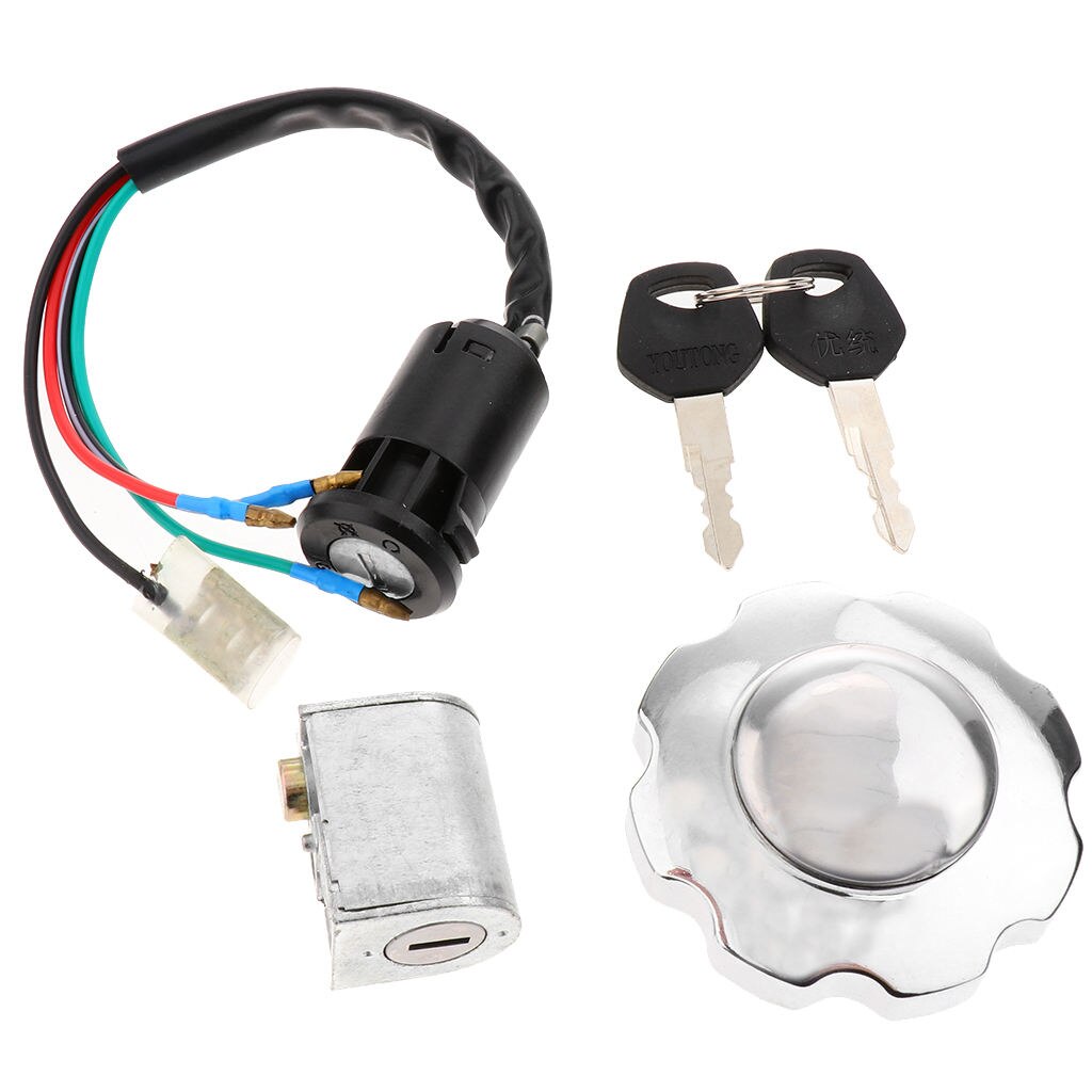 Waterproof Metal Motorcycle Ignition Switch + 2 Keys + Fuel for Honda CG125 ZJ125