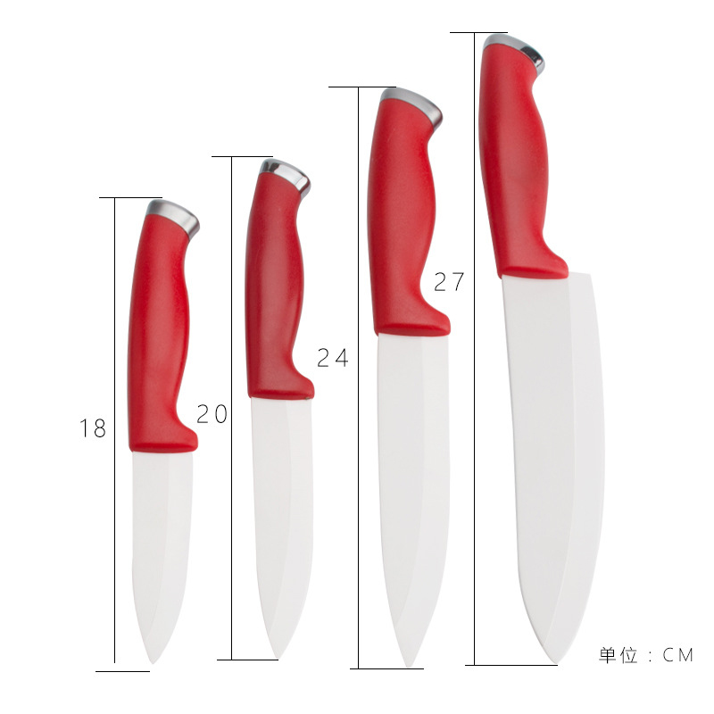 Keramische Messen keukenmessen 3 4 5 6 inch koksmes Baby extra voedsel mes wit zirconia blade Rood handvat