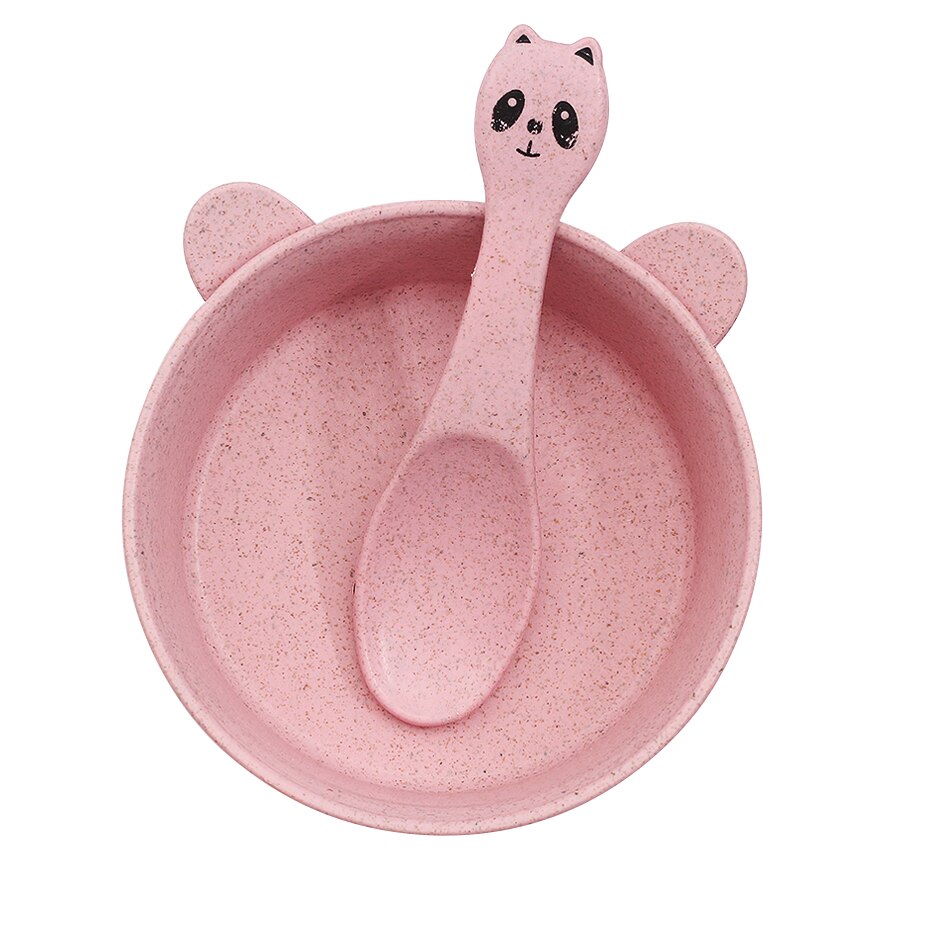 Natuurlijke Kom Lepel Voor Kinderen Cup Kind Voeden Kom Plaat Anti-Brandwonden Fruit Salade Baby Gerechten Gezonde Servies sets