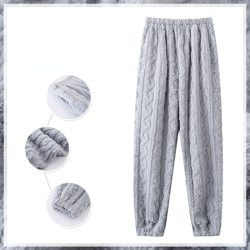Bas de sommeil épais et solides pour femmes, ensemble confortable, ample et Chic, vêtements de maison en flanelle, doux et assorti, pour le salon et l'hiver: 883 / XL