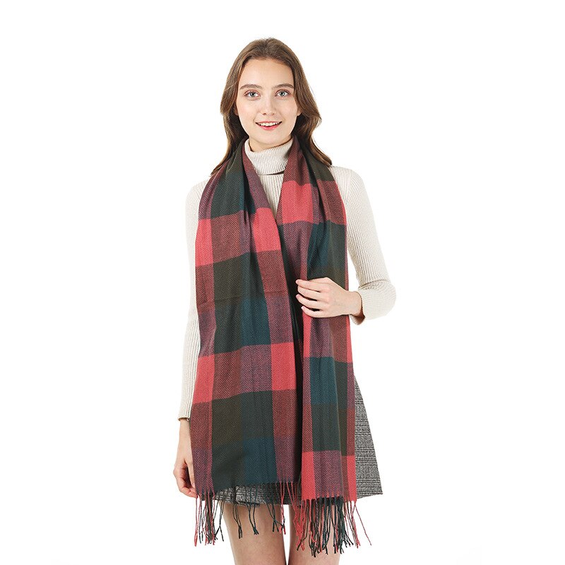 Catei Karrui Dame Winter herbst schal denker warme weibliche schal Schal Frauen einfarbig kaschmir schals mit quaste: GRLA-A5