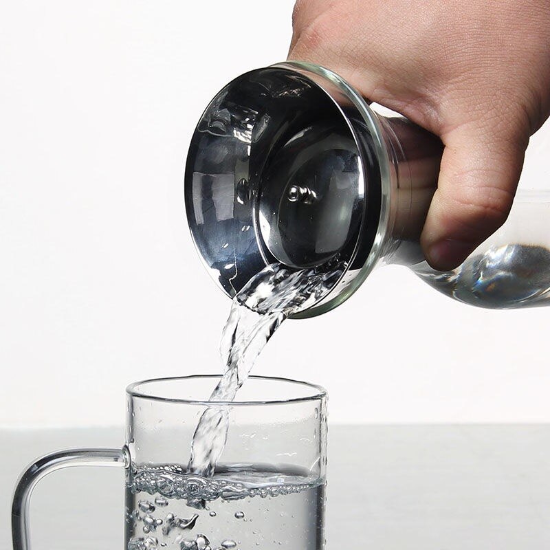 Glass Cold Kettle Bottle Water Pot Transparent Heat Resistant Juice Teapot Pitcher Water Jug Soft Drinkware Ice Dispenser Jarra