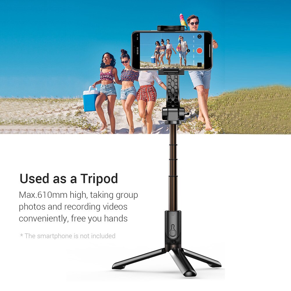 GS30 Smart Gimbal Stabilizer Opvouwbare Single-As Auto Balance Selfie Stok Statief Oplaadbare Draadloze Bluetooth Remote