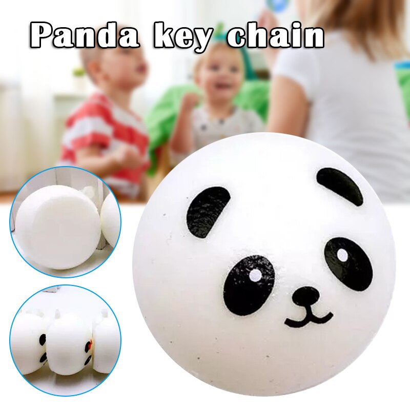 4Cm/7Cm Panda Bun Stress Reliever Bal Langzaam Stijgende Stress Speelgoed Sleutelhanger Kids Decompressie Squeeze Speelgoed