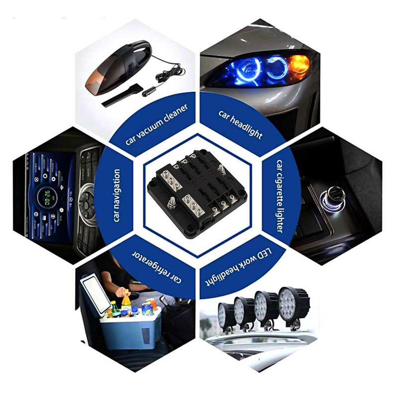 6 weg 12 V/32 V Auto Sicherung Kasten Buss Bar 100A Klinge Sicherung Halfter Kasten Block fallen mit anzeige Warnung Licht Auto Ersatz Teile