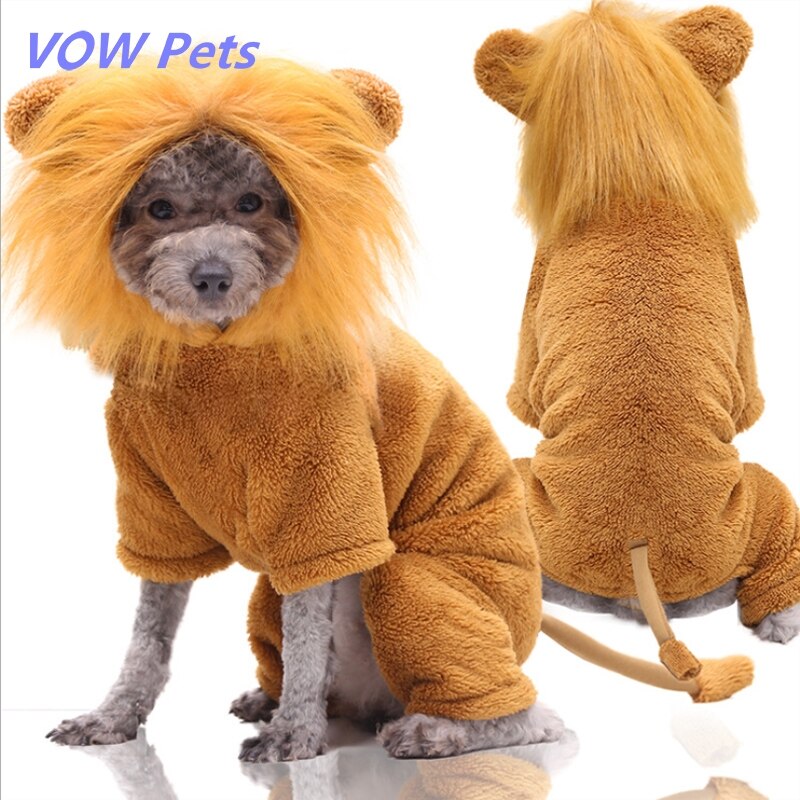 Golden Retriever Lion Dog Costume For Cat Clothing COSPLAY Pet Coat for Large Small Dogs Funny Halloween Hoodies French Bulldog