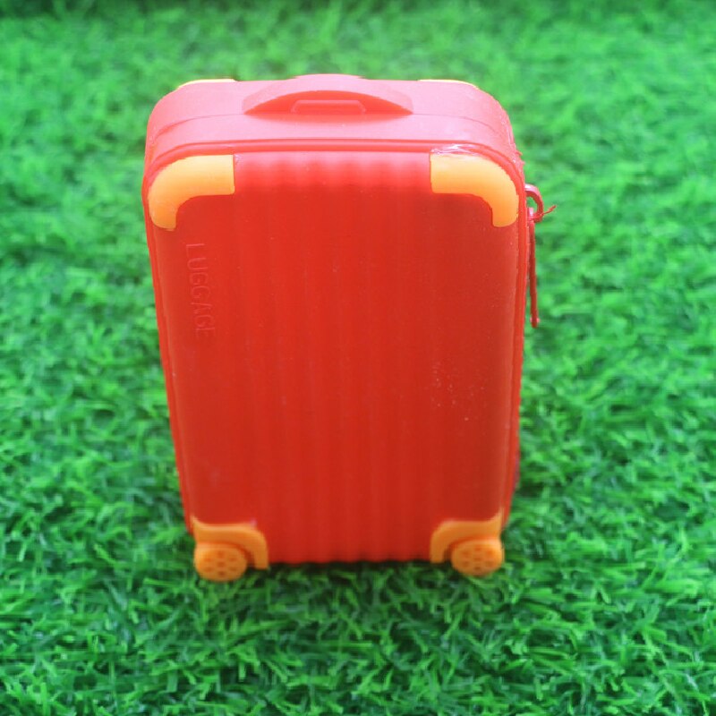 Silicone Coin Purse Suitcase Card Bag Waterproof Small Soft Zipper Storage Bag Girls Cute Funny Coin Purse Wallet Candy Color: Red