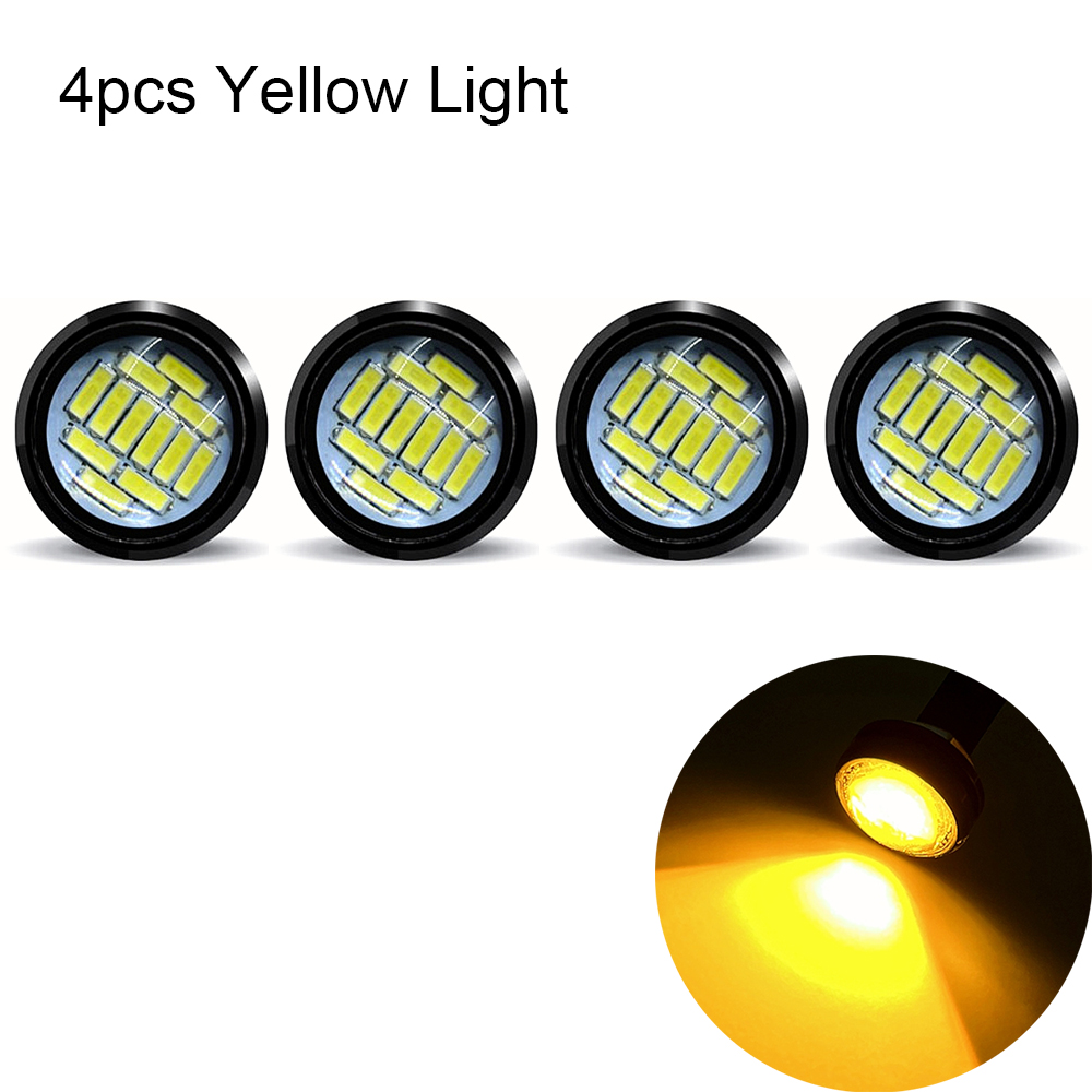 Lámpara LED Eagle Eye 23mm 12SMD luces de circulación diurna lámpara de señal blanca amarilla señal de giro, luz lateral, luz de marcha atrás, luz trasera: changeable