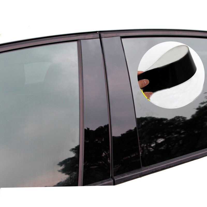 6 stk bildør vinduesstolpe stolpe dæksel søjle indlæg trim cover støbning til toyota corolla sorte bil klistermærker