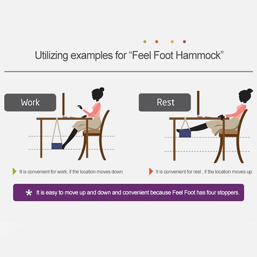 Office Desk Soft Study Portable Leg Rest Chair Work Outdoor Foot Hammock Hanging Swing Mini Pedal Home