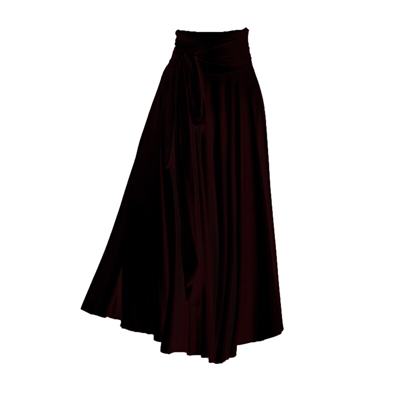 Mujeres bailando traje Flamenco vals falda de baile de salón clásica práctica de competencia vendaje de gran oscilación español faldas: Black / M