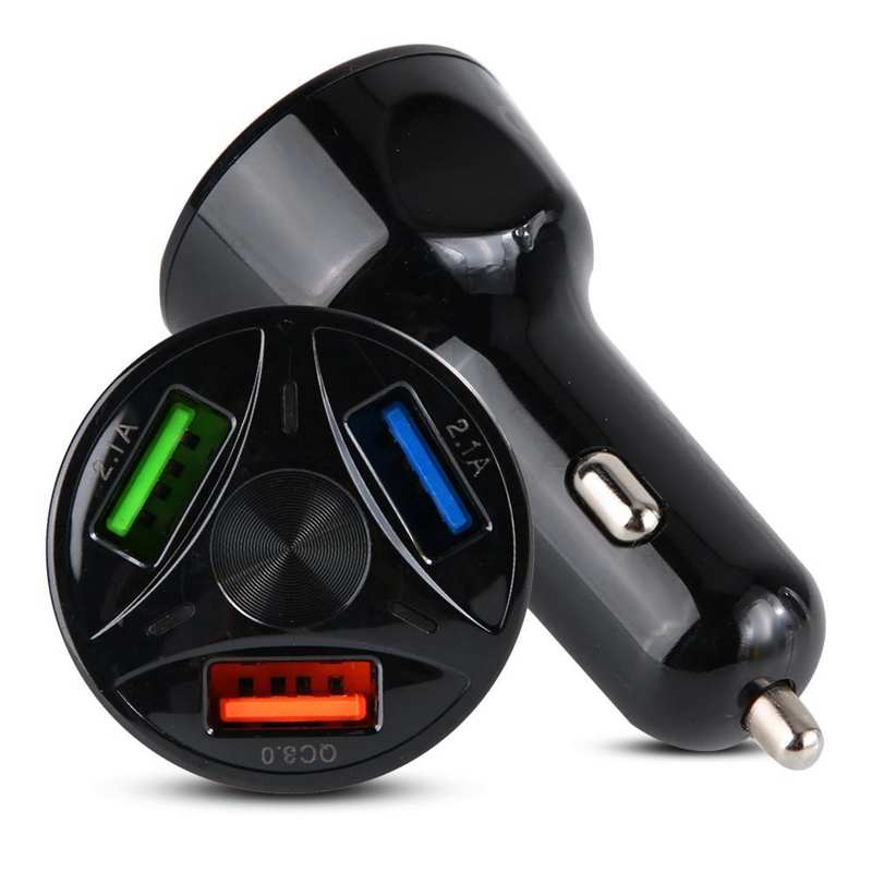 Mini Plastic Fast 3 Portable USB Car Charger Adapter Smart USB Charger for Smartphone Car Charging