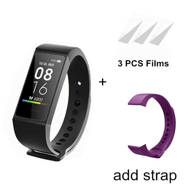 Xiaomi Redmi Band Smart Wristband Fitness Heart Rate Sport Monitor Bluetooth 5.0 USB Charging Bracelet redmi smart band: add purple strap