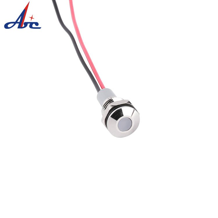 10mm 12V LED Pilot Metal Ball Mini Boat Light Waterproof Warning Signal Lamp 150mm Cable Electrical Equipment Indicator Light