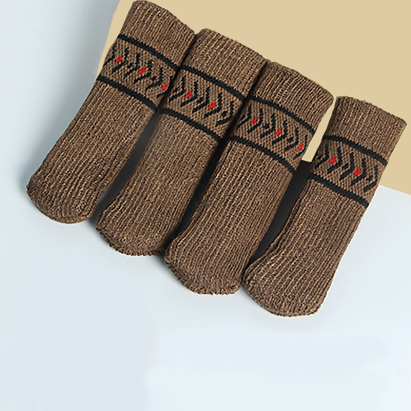 Ensemble de 4 pieds de chaise tricotés, chaussettes, modèles en Silicone, couvre-pieds de Table, Protection du sol, réduction du bruit mobile: 2
