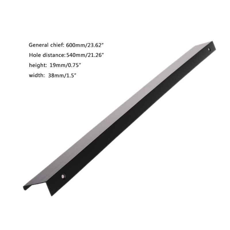 Aluminiumslegering dør trekk kjøkkenskap skap knott garderobe håndtak maskinvare  d5bd: 600mm
