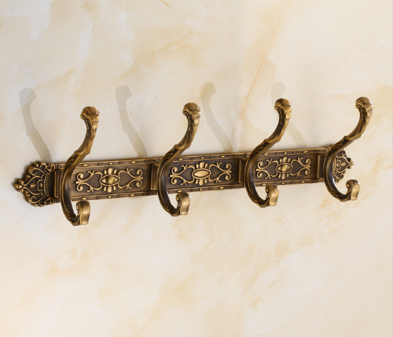 Antiek Gesneden Handdoek Hanger Kleding Hoed Haak Rij Vintage Gewaad Haak Badkamer Gewaad Haak Bad Hardware Set Keukenhanger: Rood