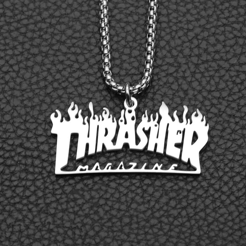 Vlam Engels Kettingen Mens Brief Hangers Rvs Voor Mannelijke Accessoires Hip Hop Grote Gouden Ketting