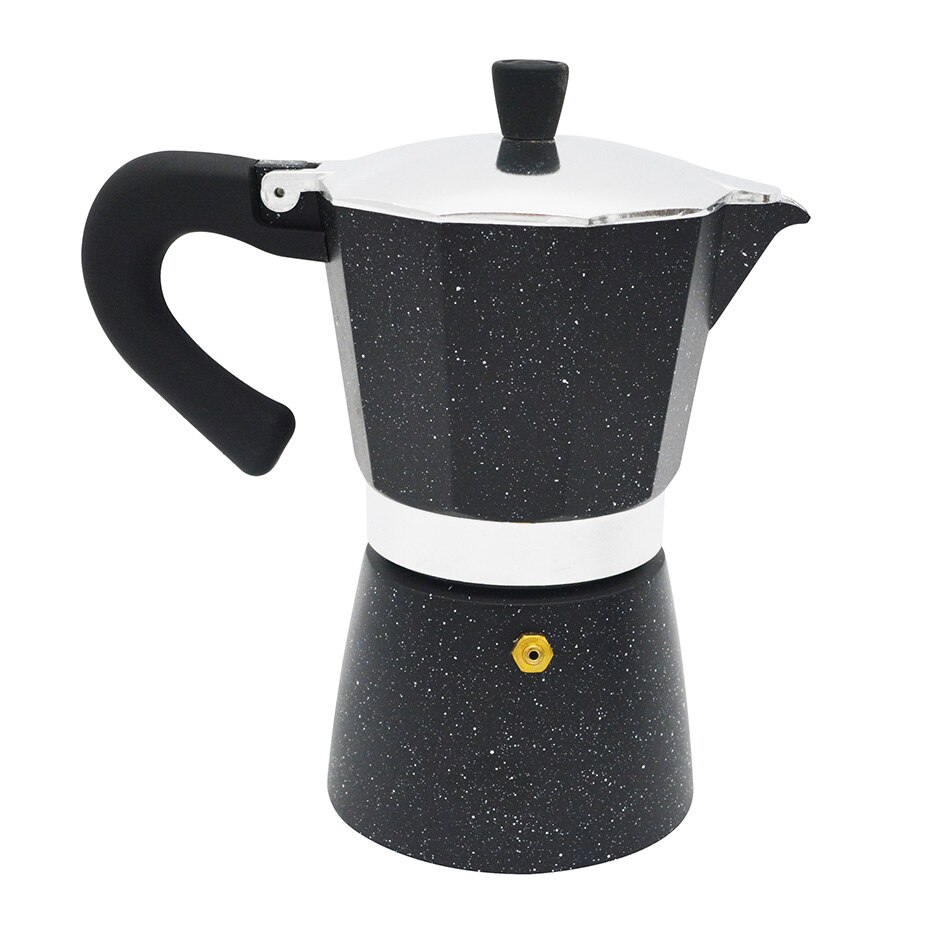 Yrp komfur espresso kaffemaskine sort aluminium moka kaffekande maskine latte mokka 6 kop perkolator kande barista værktøj filter: Default Title