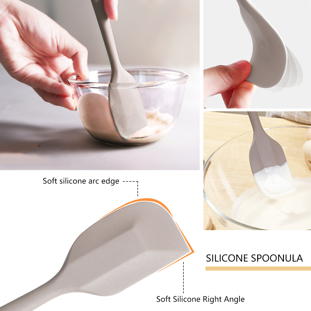 Juego de 2 espátulas flexibles de silicona de alimentaria para hornear, raspar y mezclar sin BPA, cocina antiadherente sin costuras y apta para lavavajillas