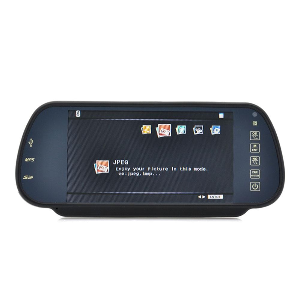 Adeeing Bluetooth Achteruitkijkspiegel Monitor En Multimedia MP4 Speler-7 Inch Handsfree Bluetooth Achteruitkijkspiegel Rno