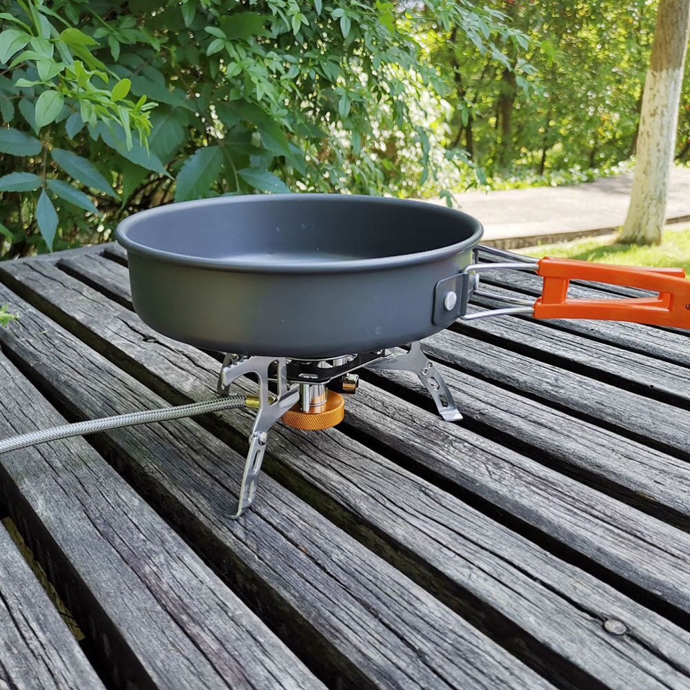 1 sæt bærbar campingkande camping tekande nyttigt køkkenredskaber holdbart køkkengrej kogepande til camping udendørs grillkøkken (