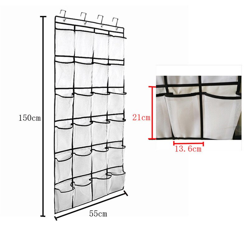 12/24Pocket Over the Door Shoe Organizer Hanging Organizers Space Saver Rack Hanging Storage Hanger
