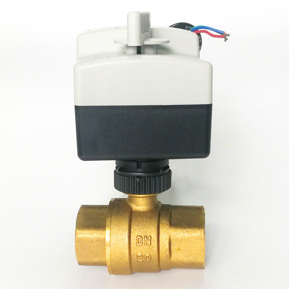 3/4 inch Electric valve with manual override, 220V electric automated ball valve DN20 2-way brass valve used for water supply