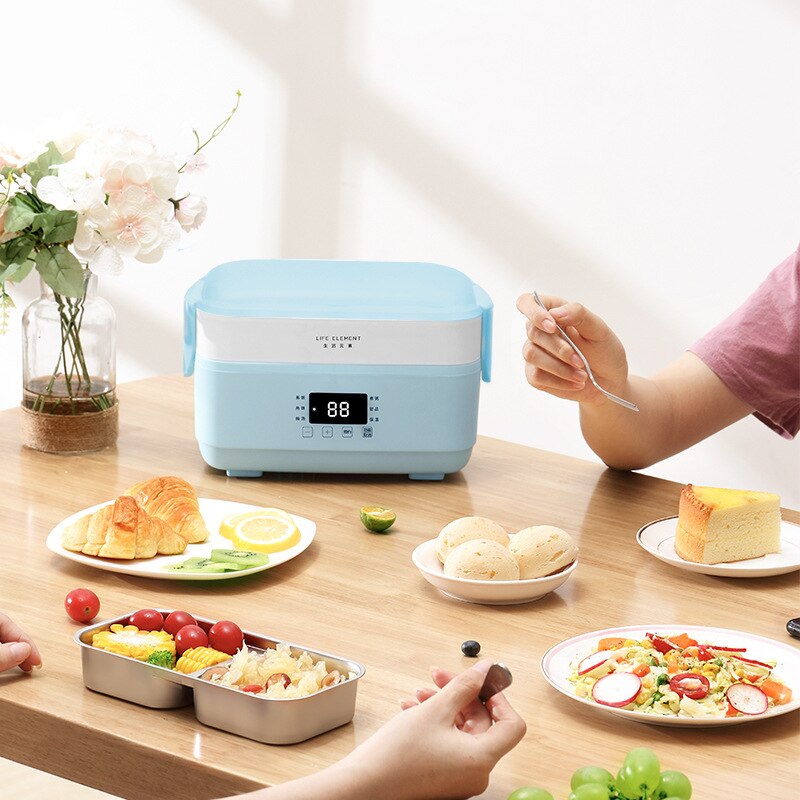 1.5L 2 layers Portable Electric Lunch Box 220V Steamer Rice Cooker Home Office Heated Food Warmer Container Meal Thermal 300W